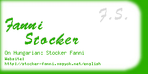 fanni stocker business card